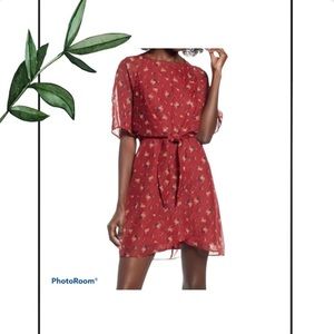 Love Fire Brick Red Fit and Flare Mini Dress